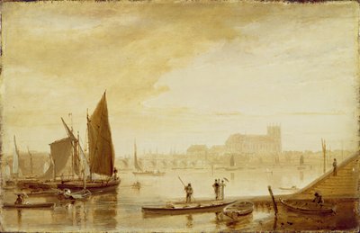Puente y Abadía de Westminster de William Daniell