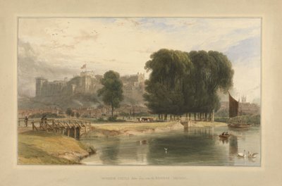 Castillo de Windsor desde cerca de Brocas Meadows de William Daniell
