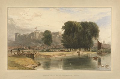 Castillo de Windsor, desde cerca de Brocas Meadows, 1827 de William Daniell