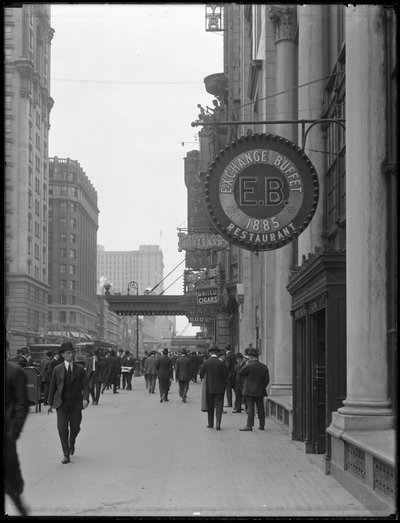 Cartel del Exchange Buffet en 220 W. 42nd Street, Nueva York, 2 de mayo de 1916 de William Davis Hassler