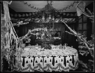 Interior de la residencia del Sr. y la Sra. William Mill Butler, decorada para Navidad, 4 de enero de 1917 de William Davis Hassler