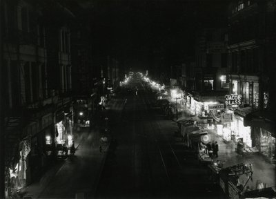 Vista Nocturna de Grand Street en Orchard Street, NYC de William Davis Hassler