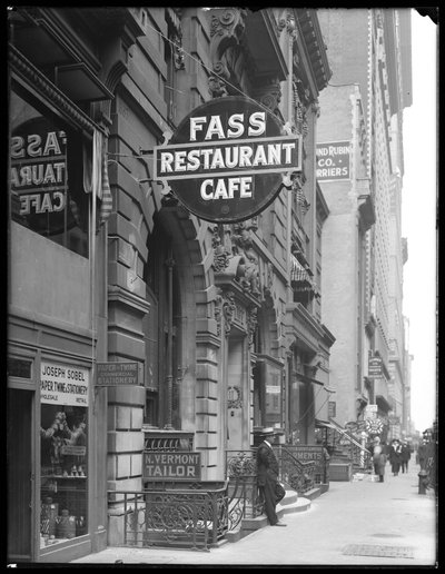 Cartel para Fass Café, 19 W. 31st Street, Nueva York, 14 de junio de 1916 de William Davis Hassler