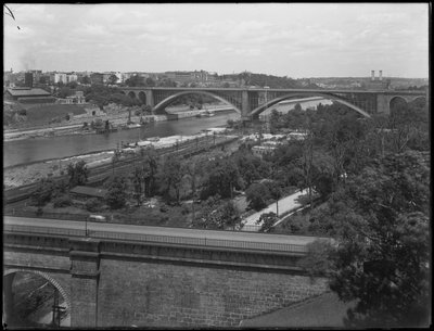 El Puente de Washington, High Bridge y Washington Heights vistos desde el Bronx, 19 de julio de 1914 de William Davis Hassler