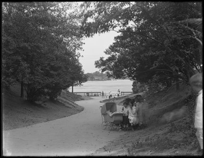 Vista del camino que lleva al agua, 86th Street Park lane al East River, Ciudad de Nueva York, 31 de julio de 1914 de William Davis Hassler