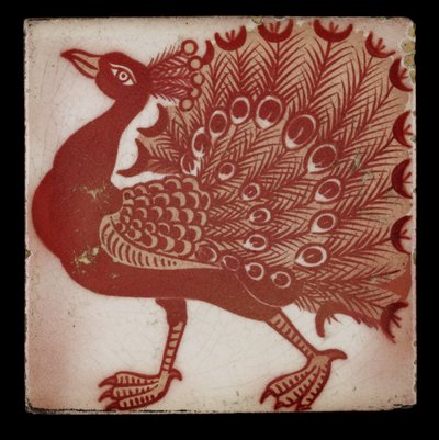 Azulejo con pavo real de William de Morgan