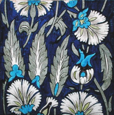 Azulejo con diseño floral (cerámica) de William de Morgan