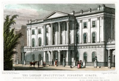 La Institución de Londres, Finsbury Circus, Londres, 1827 de William Deeble