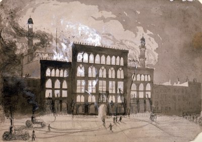 Incendio en el Teatro Alhambra, Leicester Square, Londres, 1882-1883 de William Dickes