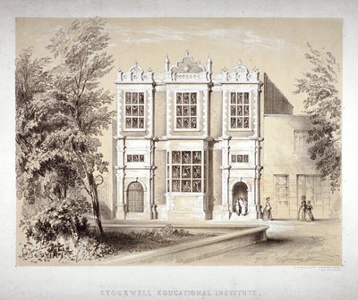 Instituto Educativo Stockwell, Stockwell, Lambeth, Londres, c. 1860 de William Dickes
