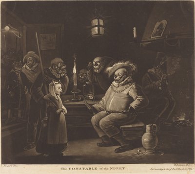 El alguacil de la noche de William Dickinson after Egbert van Heemskerck