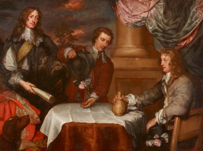 Retrato del príncipe Rupert, el coronel William Legge (probablemente) y el coronel John Russell de William Dobson