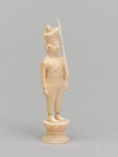 Peón blanco, pieza de ajedrez, India, c.1820 de William Dobson