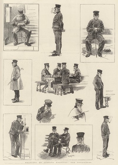 Bocetos en el Hospital de Chelsea, Viejos Pensionistas de William Douglas Almond