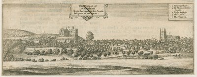 Tamworth - Panorama: grabado, nd [siglo XVII] de William Dugdale