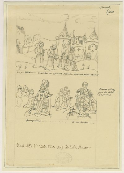 Iglesia de Tamworth - Vidrieras: trazo en tinta, nd [?siglo XVII] de William Dugdale