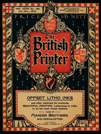 La portada de The British Printer, 1919 de William E Swain