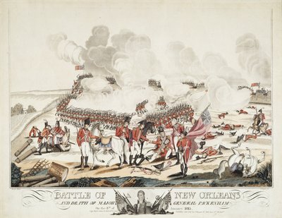Batalla de Nueva Orleans y muerte del General Mayor Packenham de William Edward (after) West