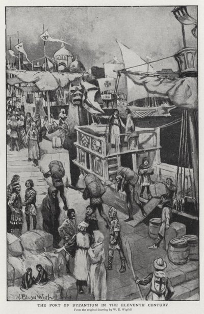 El puerto de Bizancio en el siglo XI de William Edward (after) Wigfull
