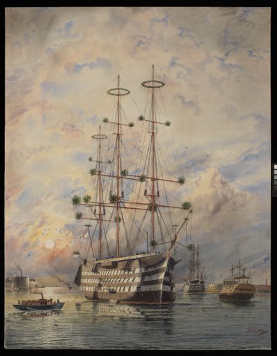HMS Victory (acuarela) de William Edward Atkins