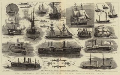 HMS Imperieuse y algunos de los tipos más nuevos de los barcos de la Marina Británica de William Edward Atkins
