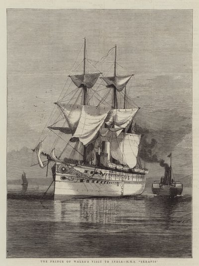La Visita del Príncipe de Gales a la India, HMS Serapis de William Edward Atkins