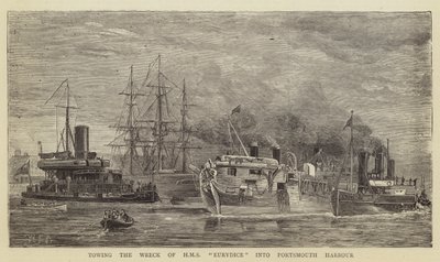 Remolcando el naufragio del HMS Eurydice al puerto de Portsmouth de William Edward Atkins