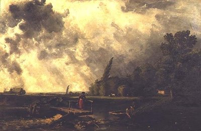 Escena en las orillas del Medway - Un día tormentoso de William Edward Dighton