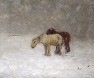 Una Tormenta de Nieve, c.1891 de William Edward Stott
