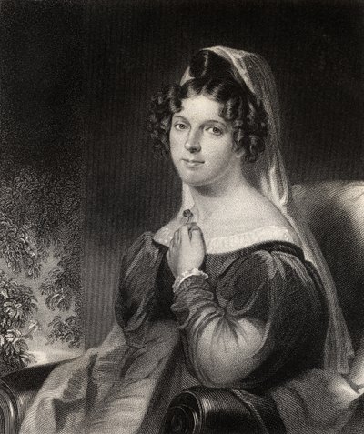 Felicia Dorothea Hemans, grabado por W.Holl, de 