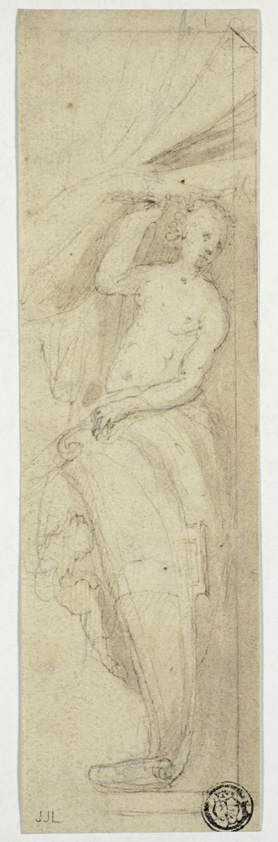 Figura femenina descorriendo la cortina de William Etty
