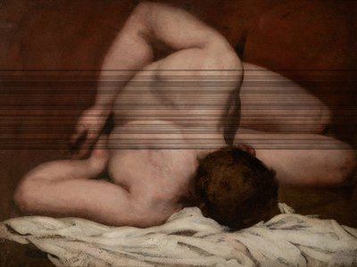 Desnudo masculino (óleo sobre lienzo) de William Etty