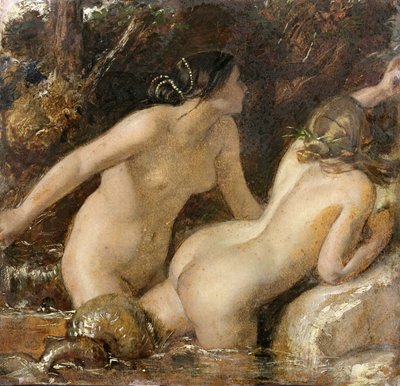 Ninfas con un monstruo marino (óleo sobre papel) de William Etty
