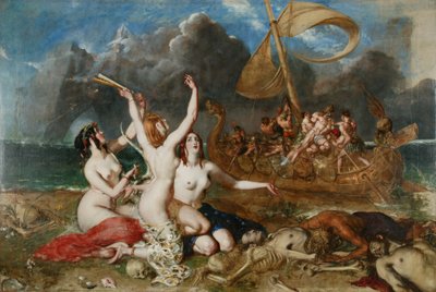 Las sirenas y Ulises, c.1837 (óleo sobre lienzo) de William Etty