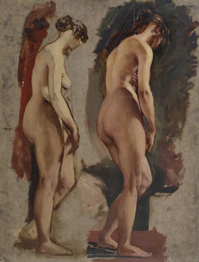 Dos Desnudos Femeninos de pie a cuerpo completo, girados a la derecha de William Etty