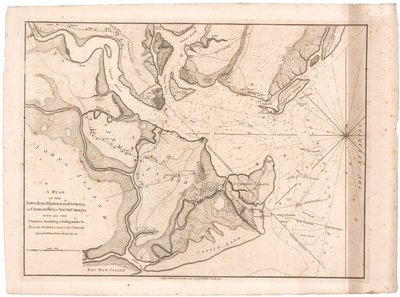 Plano de Charlestown, Carolina del Sur, por Faden de William Faden