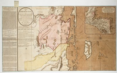 Un mapa de una parte de Yucatán o de la parte de la costa oriental dentro de la Bahía de Honduras asignada [sic] a Gran Bretaña para la tala de madera, como consecuencia de la convención firmada con España el 14 de julio de 1786. Por un Hombre de la Bahía. de William Faden