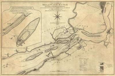 Curso del río Delaware desde Filadelfia hasta Chester de William Faden