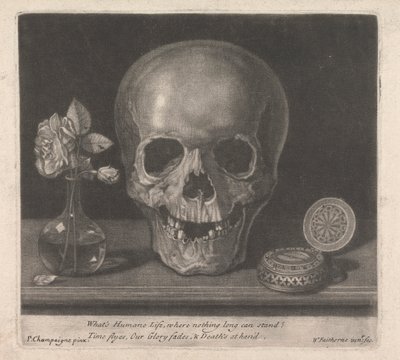 ¿Qué es la vida humana, donde nada puede permanecer mucho tiempo? El tiempo vuela, nuestra gloria se desvanece y la muerte se acerca. de William Faithorne