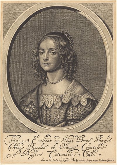 María, Princesa de Orange de William Faithorne after Sir Anthony van Dyck
