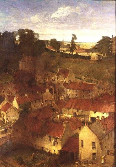 El pueblo del Agua de Leith desde una ventana en Rothesay Terrace de William Fettes Douglas