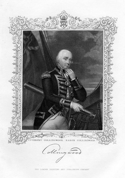 Cuthbert Collingwood, 1er Barón Collingwood, almirante británico de la Royal Navy, siglo XIX de William Finden