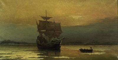 El Mayflower a su llegada al puerto de Plymouth, 1882 de William Formby Halsall