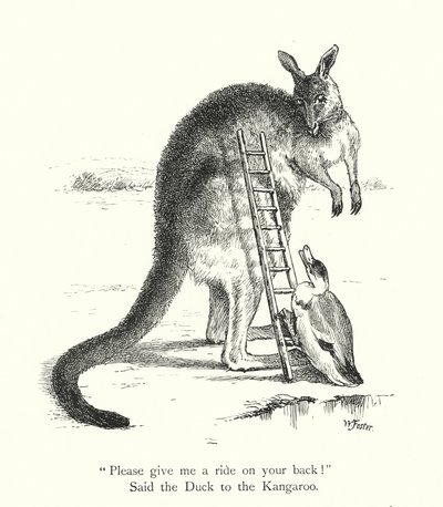 El pato y el canguro (grabado) de William Foster