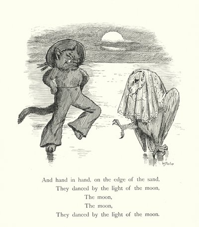 El búho y el gato (grabado) de William Foster