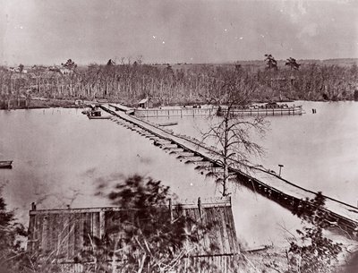 Puente de pontones, Broadway Landing, río Appomattox de William Frank Browne