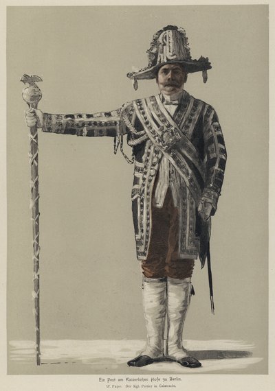 Portero real en traje de gala en una fiesta en la corte imperial alemana en Berlín de William Friedrich Georg Pape