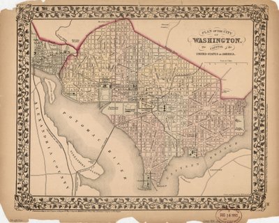Plano de la ciudad de Washington - la capital de los Estados Unidos de América de William Gamble