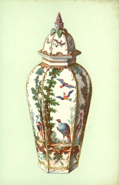 Jarrón, Bristol, con Pájaros Exóticos de William Gibb