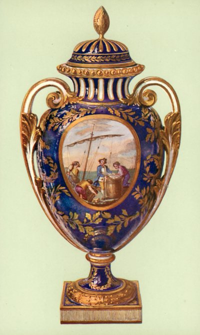 Jarrón, Sèvres, bleu de roi, dado por Gustavo III a Catalina II de William Gibb